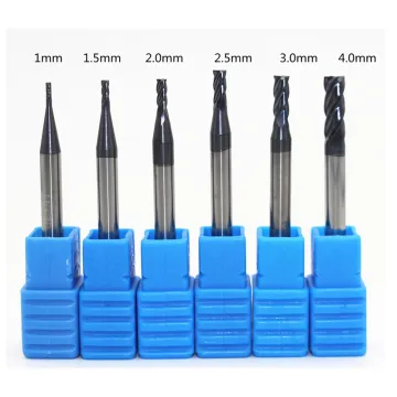 1pcs carbide end mill 1mm 1.5mm 2mm 2.5mm 3mm 4mm endmills cutter HRC45 4F Tungsten Steel Milling Cutter EndMills CNC tool