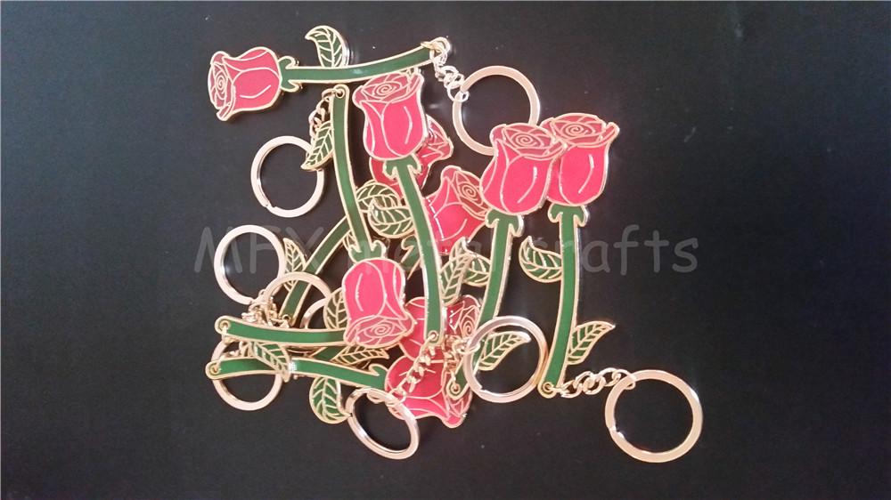 Personalized Metal Plant Rose Bottle Opener Keychain