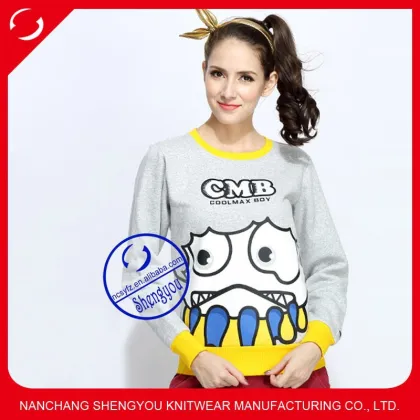 Custom women's crewneck pullover sweatshirt with printed