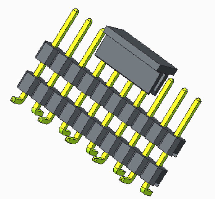 Connettore SMT da 2,54 mm a doppia fila in plastica a doppia fila