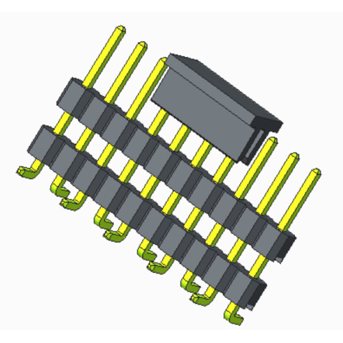 2.54mm Pin Header Baris Tunggal Ganda Plastik SMT