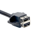 Dual USB2.0 Cable de tornillo de montaje del panel femenino