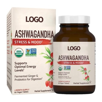 Private Label Pure Herbs General Wellness Stress Support Ashwagandha Tablets Support Stress Anxiety Relief for Man