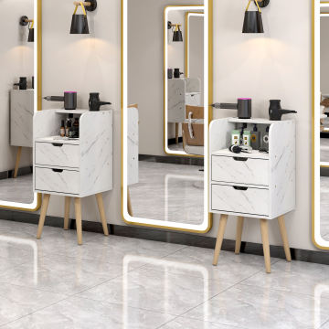 Stainless Steel Barber Trolley with Wheels and Drawers