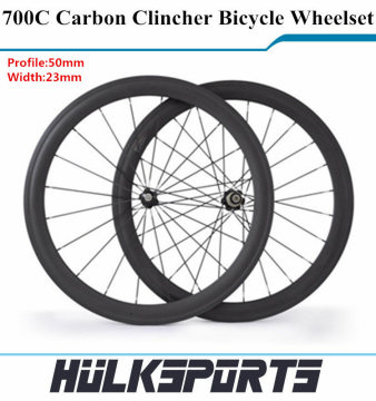 Road bicycle wheel 700c 50mm profile 23mm width carbon road bike Clincher wheel carbon disc wheel clincher