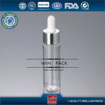 Contemporary classical glass boston bottle with black dropper