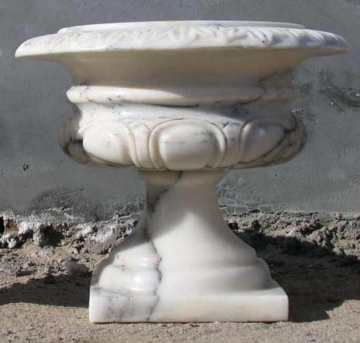 Hand carved marble flowerpot