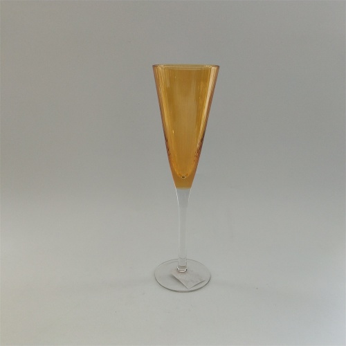 Amber color ribbed glass drinkwares set whosale