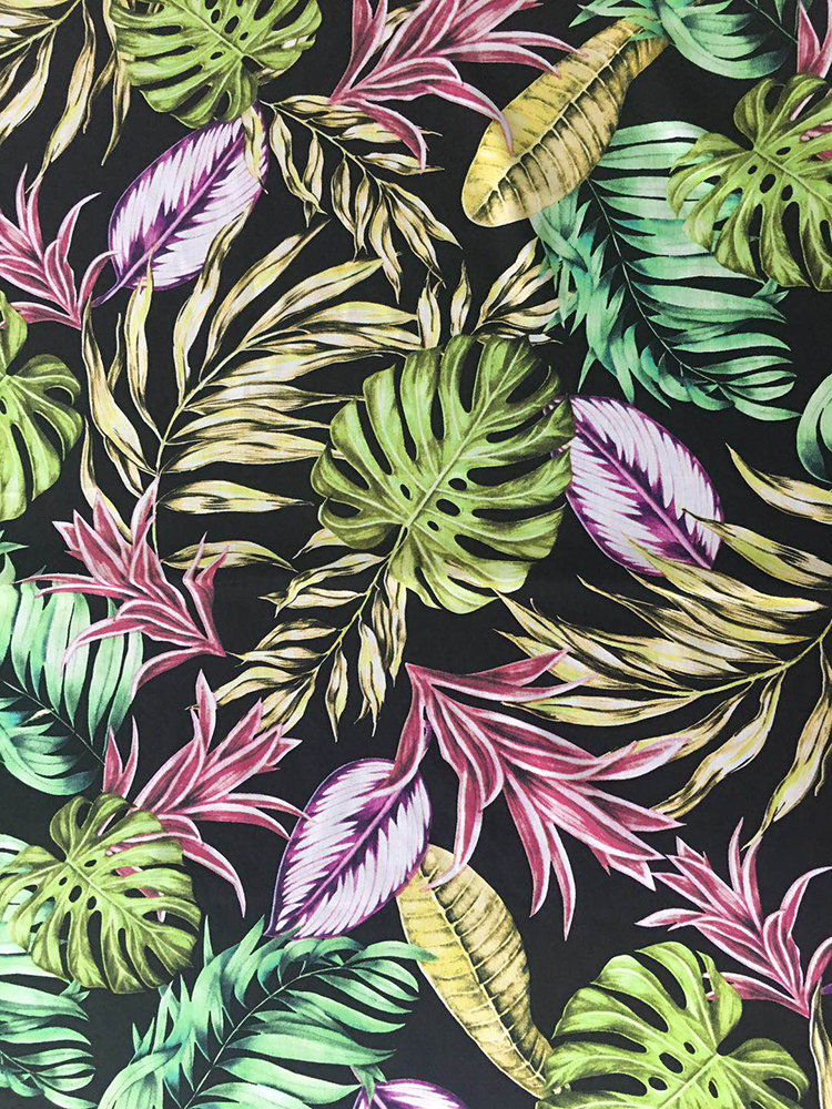 Tropical Design Rayon Poplin shuttle 45S Printing Fabric