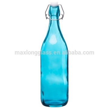 Blue color Glass bottle with air tight lid