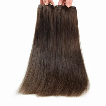 Raw Indian Straight Hair Weave 100% machine Weft Human hair dark brown blonde cheap hair weft extensions