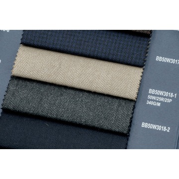 Camel Chevron 50% Wool Suiting Fabric