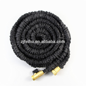 2016 innovation latex solid brass fittings high strong fabric flexible garden hose with 7 way sprayer nozzle