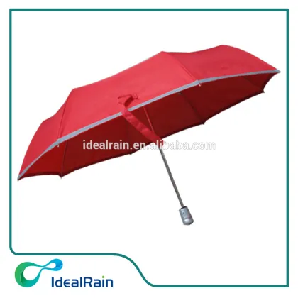 3 fold pongee material reflective umbrella