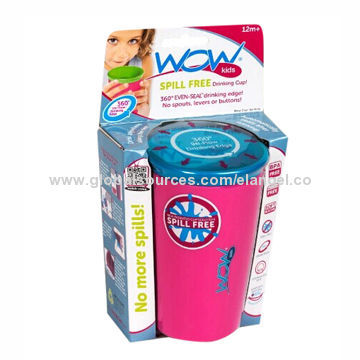 Wow Cup, spill free drink cup with 360 degree even-seal drinking edge, no more spills
