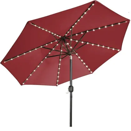 Center pillar umbrella with colorful lights