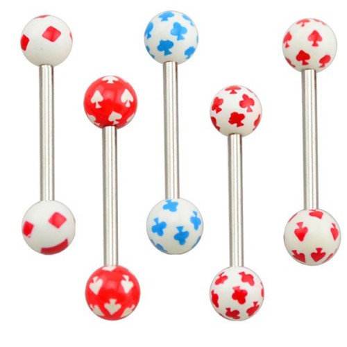 Tr01052 Resin Tongue Barbell , Tongue Body Piercing , Star Acrylic
