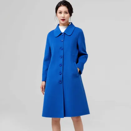 Wool Cashmere Overcoat in Royal Blue