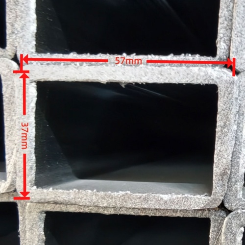 Tubo quadrato zincato 37*57*1,5 mm