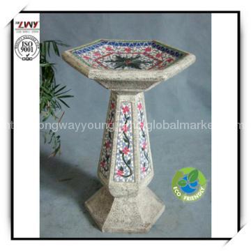 32.2 Inches Fiberglass Mosaic Birdbath