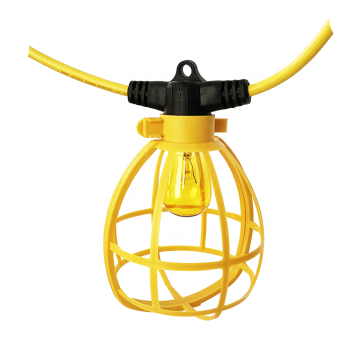 100ft 14/2 chuỗi đèn tạm thời ngoài trời màu vàng với bóng đèn S14