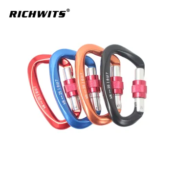 Climbing Carabiner 25KN D Shape Safety Lock Professional Climbing Equipment Security Safety Lock Outdoor Climbing Accessories