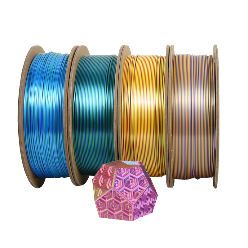 Shiny Silk Tri Color PLA Filament