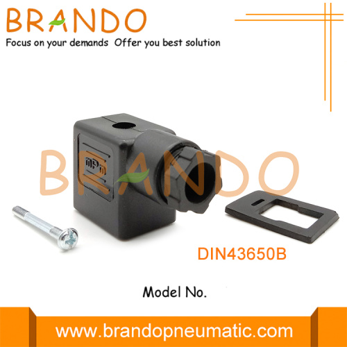 MPM Conector de bobina de solenoide hembra de zócalo negro DIN43650B