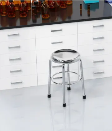 A chair made of stainless steel