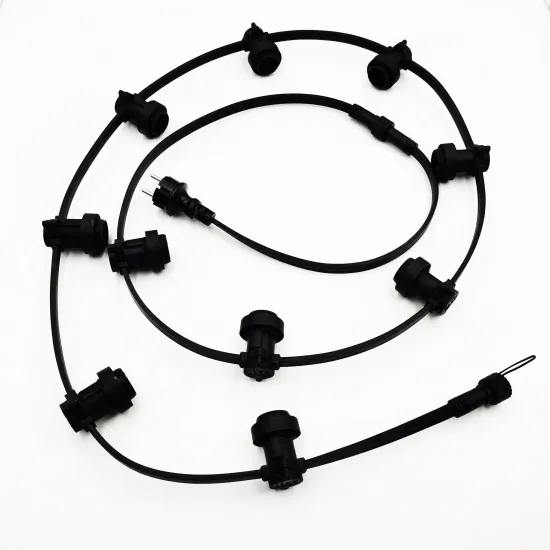 British Standard 2*1.5 IP65 Connectable Rubber E22 Vintage Patio Flat Lamp String Light
