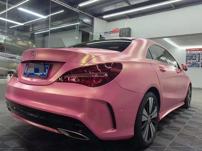 Heatproof Vinyl Wrap Color Shift , UV proof Metallic Pink Vinyl Wrap Calendered 1