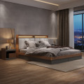 Bilik tidur perabot mewah nordik cahaya kayu mewah ringan