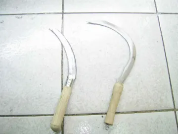 wooden handle sickle