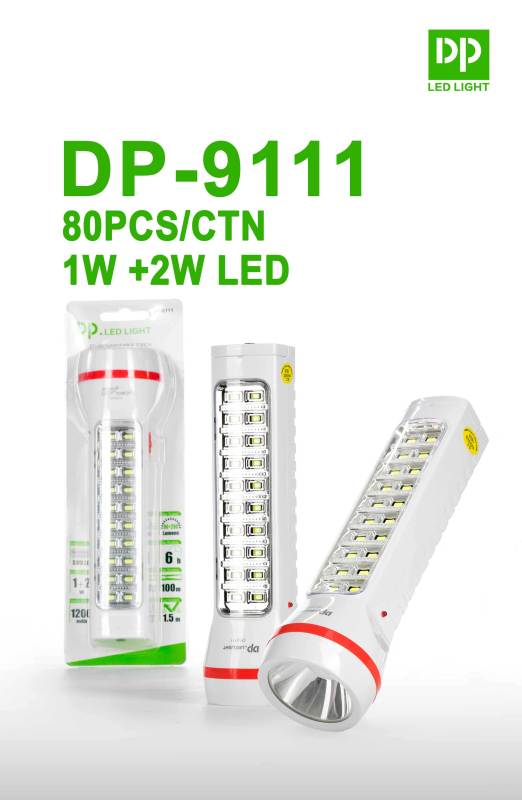 Rechargeable LED Emergency Flashlight Torch with SMD Side Light