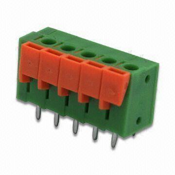 Screwless Terminal Block with 5.08 and 7.62mm Pitch, PCB Connector with Orange Level, Wire to Board