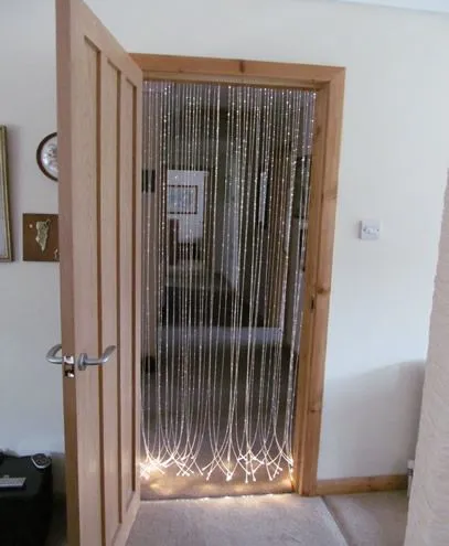 Cheap decorative LED fiber optic curtain for door Christmas decoration