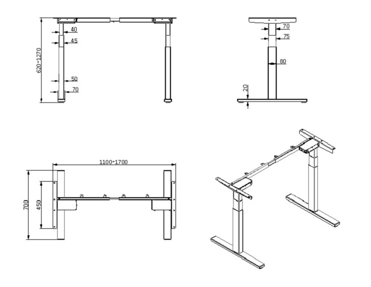 Electric Standing Desk Dimension