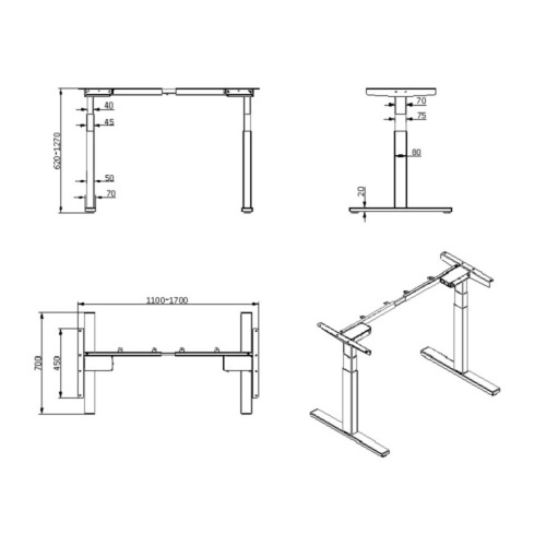 Dual Motor Height Adjustable Computer Table