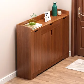 Large Capacity Multi-Layer Wooden Shoe Cabinet with Dustproof Door