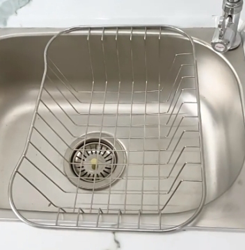 304 Stainless Steel Multi-Functional Kitchen Sink Organizer with Drain Rack and Leak-Proof Net Basket