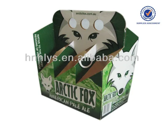 Custom 6 pack beer box made of kraft paper