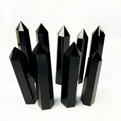 High Quality Natural Crystal Stone Tower - Black Obsidian Healing Crystal for Home Decoration