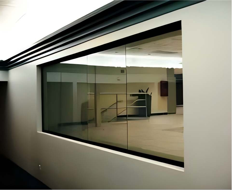 Partition privacy coated laminated glass