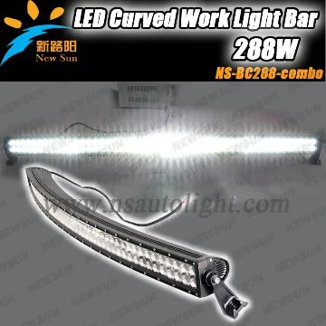 288W curved light bar,96pcs*3w CREE LEDs 4x4 Cree Curved Led Light bar