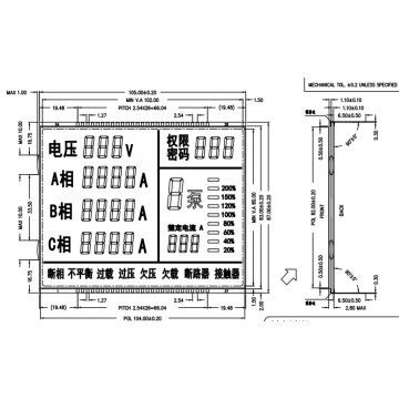 مخصص Arkled 105*87 HTN LCD Display