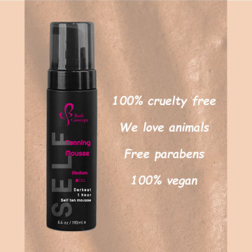 Wholesale Custom Logo Natural DHA Dark Sunless Tanning Mousse with Mitt