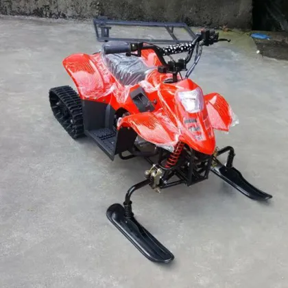 Scenic Snow Ski Motorcycle: Four-Wheeled Tracked Snowmobile for Cross Country Adventures