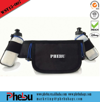 2015 sports hydration running belt with 2 water bottle waist bag(WST15-007)
