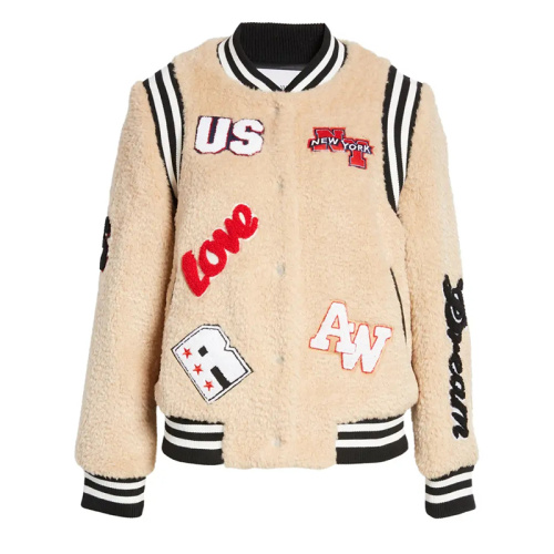 Plush Baseball Jacket Wholesale On Sale