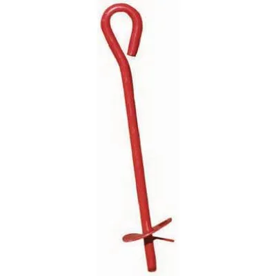 Red painted earth anchor